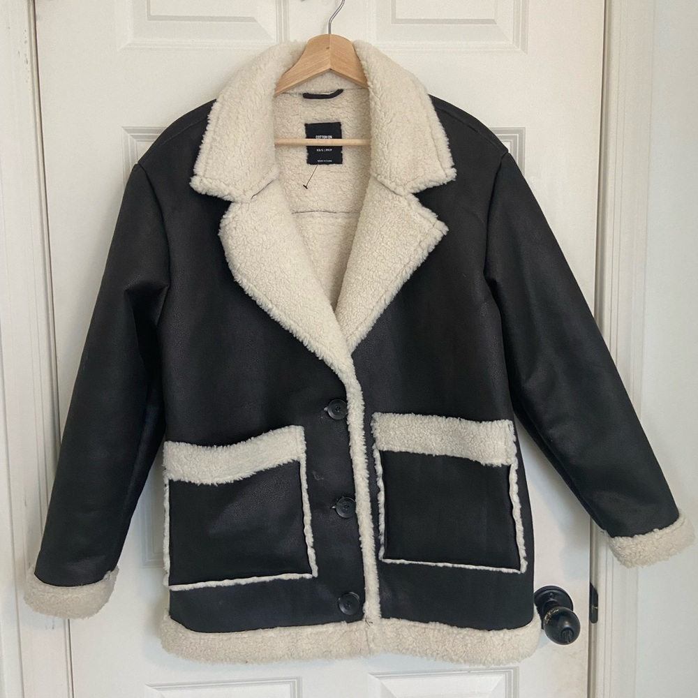 Cotton On Sherpa Aviator Jacket